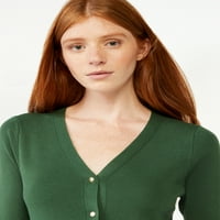 Бесплатно склопување женски џемпер за кардиган со врат, лесна