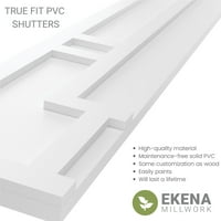 Ekena Millwork 18 W 31 H TRUE FIT PVC HASTINGS FIXED MONT SLUSTERS, FIRE RED