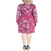 24 -тина облека за удобност плус големина со долг ракав против обложен фустан за обвивка