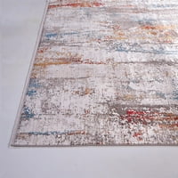 Lindstra градиентен акварел килим, сива црвена сина боја, 2ft-2in 3ft-2in accent килим