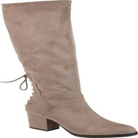 Collectionенска колекција на списанија Leeda Extra Wide Teal Cole High Boot Taupe Fau Suede 8. М.