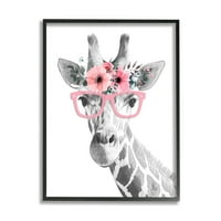 Sumn Industries розова цветна круна монохроматска жирафа облечена во очила 20, дизајн од Аналиса Латела