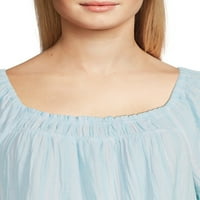 ВРЕМЕ И ТРУ женски квадратен врат на вратот, големини xs-xxxl