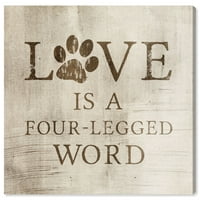 Wynwood Studio Typography and Cotes Wall Art Canvas Prints 'Loveубовта е четири нозе со зборови' Loveубовни