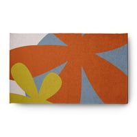 3 '5' Едноставно Daisy Bold Flowers Modern & современ килим на Chenille Area, совршен портокал
