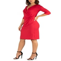 Облека за удобност, женски женски во стилот на коленото, должина на вратот, фустан од вратот