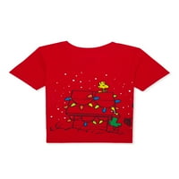 Божиќна графичка маица Чарли Браун, со големина 4-7