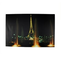 Осветлена познатата Ајфелова кула Париз Франција во текот на ноќта платно wallидна уметност 15,75 23,75