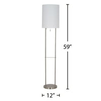 Cresswell Lighting 59 Современа четкана никел метална ламба, вклучена LED сијалица