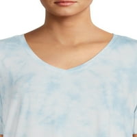 Време и Tru женска маица за туника со врат, 2-пакет