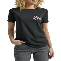 Lee® женски редовно вклопување со кратки ракави за лого на кратки ракави