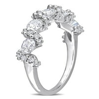 1- Карат Т.Г.В. Овално се создаде бел моисанит Стерлинг сребрен прстен за годишнина
