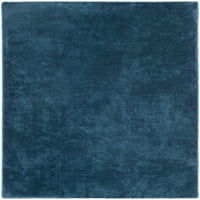 Добро ткаени опалски сртот текстурирано цврсто темно сино модерно крзно од крзно 3'11 тркалезен килим