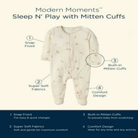 Современи моменти од Гербер Супер меко бебе уникатно спиење 'n играат нозе пижами, големини preemie-6 9m