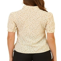 Единствени поволни цени, женска блуза со блуза, разделена шифонска кошула со ракав за ракав, шифон
