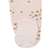 Gerber Baby & Toddler Girl Snug Fit Foot памучни пижами, 2-пакет
