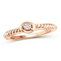 Jewelersclub Дијамантски прстени за жени - Карат бел дијамантски прстен накит - розово злато над сребрени