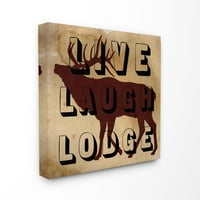 Stuple Industries Live Lodge Lodge Moose Country Home Texture Textured Word Design XL Canvas Wallидна уметност