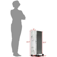 GOPLUS 1500W Електричен грејач на радијатор со 7-пина Термостат Термостат Безбедност