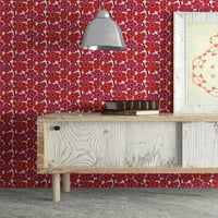 Marimekko Red Pieni Unikko Peel & Stick Wallpaper