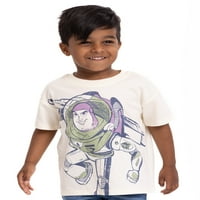 Приказна за играчки, дете, момче Buzz Buzz Lightyear, графичка маица со краток ракав, големини 12м-5Т