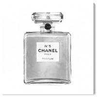 Wynwood Studio Fashion and Glam Wall Art Canvas Prinks 'Silver Classic Perfume' парфеми - сива, бела