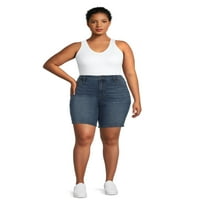 Terra & Sky Women's Plus Size Sige Rise Bermuda Shorts, 2-пакет