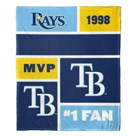 Tampa Bay Rays MLB Colorblock персонализиран свилен допир Фрли ќебе