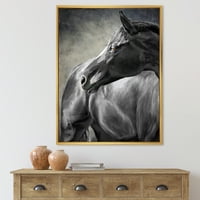 DesignArt „Затвори на црниот коњ“ фарма куќа врамена од платно wallидна уметност печатење