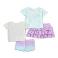 Garanimals Baby & Toddler Girls Mairs, Sharts, & Skort, сет на облека со 4 парчиња