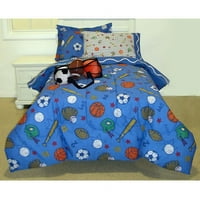 Crayola Sports Comforter, Blue, близнак