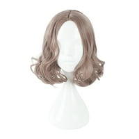 Уникатни поволни перики за човечка коса за жени кадрава перика со капаче за перика 14 виолетова сива боја