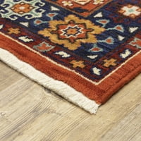 Винс Традиционален ориентален тркач килим, црвено сино 2, 2 '12'