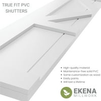 Ekena Millwork 18 W 76 H TRUE FIT PVC Center X-Board Farmhouse Fixed Mount Sulters, океански оток