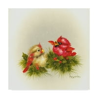 Трговска марка ликовна уметност „кардинали и холи“ платно уметност од Пеги Харис