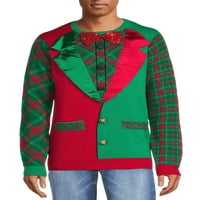 Olоли џемпери Машки и големи машки грди божиќен џемпер со долги ракави, големини S-3XL