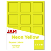 Етикети со адреса на хартија и плик, 2, неонски жолти, по пакет