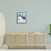 Санторини одмор остров поглед на пејзаж графички уметнички сјај сива врамена уметничка печатена wallидна уметност