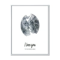 Дизајн на „Бакнеж на двајца loversубовници во романтична форма на месечината“ модерно врамен платно wallидно