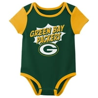 Green Bay Packers NB Inf Boy 3pk OneSie 9K1N3FGVS 3-6M