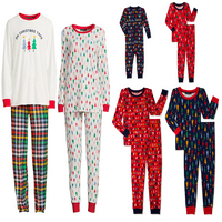 Дерек срце новогодишни елки за одмор Семејни Божиќни пижами Машка облека за спиење, 2-парчиња, големини S-2XL