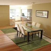 Колекција за димензии на Нурсон, задебелен уметнички килим, зелен