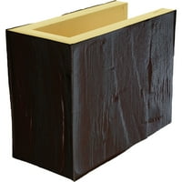 Ekena Millwork 4 H 6 D 60 W HAND HEWN FAU WOOD CAMELPLE MANTEL COTE W ALAMO CORBELS, природен пепел