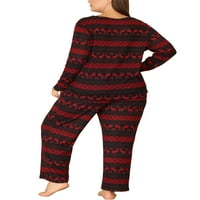 Единствени поволни цени, женска плус големина на спиење, печатена мека долга ракав пижама сет