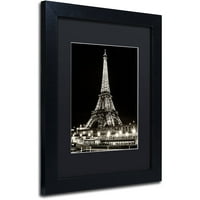Трговска марка ликовна уметност Ајфел кула Париз Канвас уметност од Филип Хугонард, црна мат, црна рамка