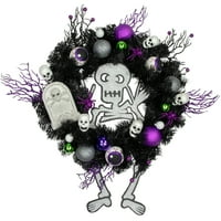 Виолетова и црна плашлива скелетна бор весник за Ноќта на вештерките