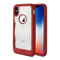 Clip Clip Clip Clip iPhone XS Clip Clip Case во Clear Red за употреба со Apple iPhone 3-пакет