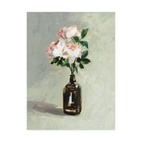 Трговска марка ликовна уметност „Цвеќиња со килибарни шише Јас“ платно уметност од Викторија Борхес