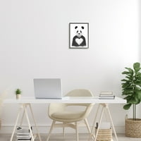 Студената индустрија разиграна панда мечка црно -бело срце џемпер врамена wallидна уметност, 14, дизајн од