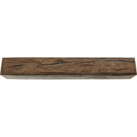 Ekena Millwork 12 W 10 H 8'l 3-страничен Riverwood Endurathane Fau Wood Teailing Beam, Premium AdEd